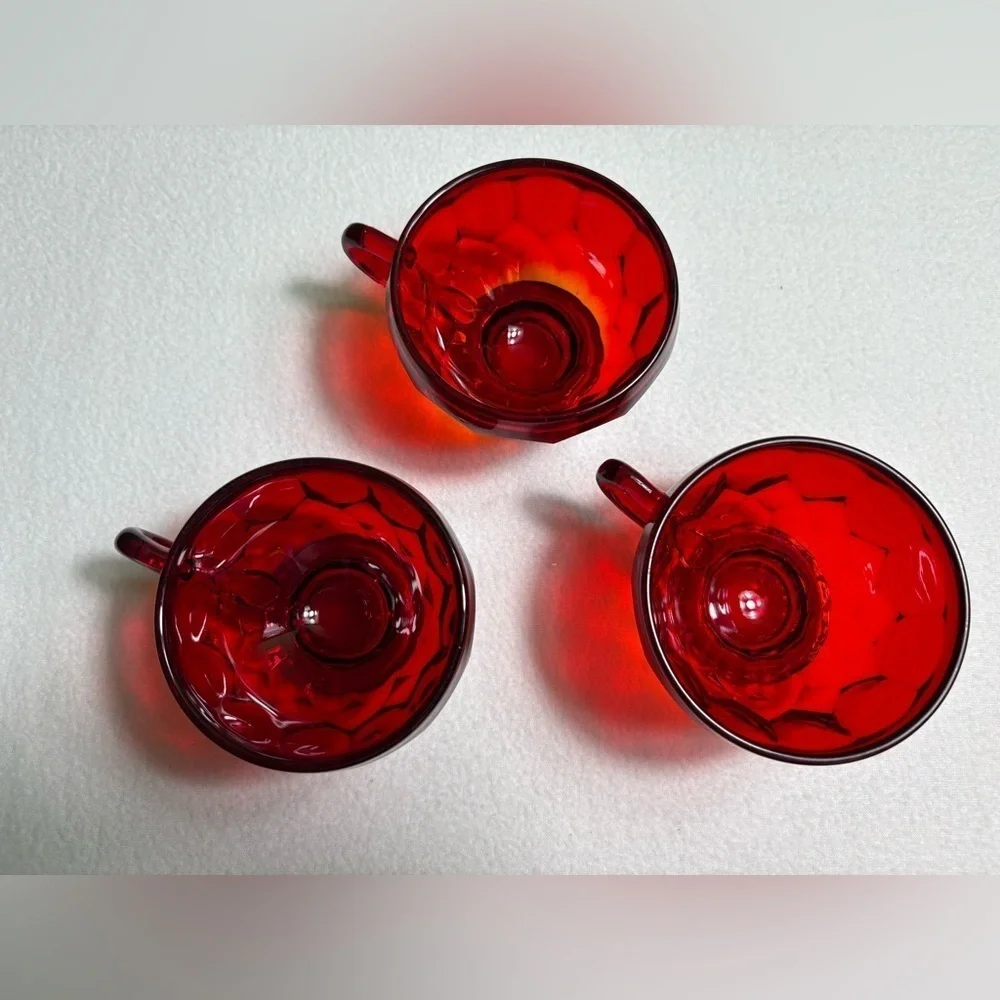 Vintage Georgian Ruby Footed Cups-3 Cups Available